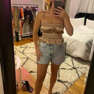 Nasty gal metallic crop top